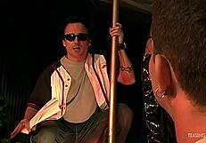 coquettish milf stripper teases with stockings then rides huge cock for facial cumshot bliss