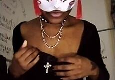 goth dom teases natural tits in heels drains balls raunchy