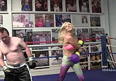 Blonde Bombshell Bimbo Stars in Classy Mixed Boxing