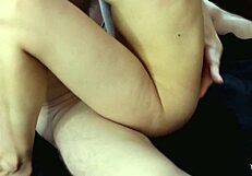 Skinny housewife babe fucks lover dildo ass toys