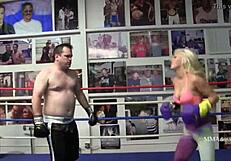 Blonde Bombshell Bimbo Stars in Classy Mixed Boxing