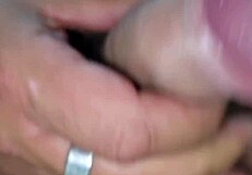 Big cock oily handjob closeup with dirty talk moans hairy balls