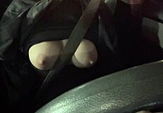 yo, italian milf artemisia love's flashing those massive horny tits while driving... damn