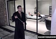 sword fight with chloe temple and stepdads turns into cock sucking pussy plowing