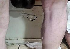 huge oiled dildos stretch mature ass for double anal penetration