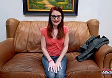Nerdy Redhead Dezi Rae Fingers Pussy Deepthroats Juicy Cock