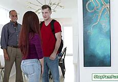 stepsis sucks my monster cock then gets fucked hard by stepbro