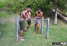 nympho gulosa bareback fucks three guys with double anal penetration on hairy pussy