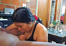 Chubby Latina Mommy Devours Stepsons Monster Cock Deep