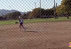 two baseball babes dive into horny blonde's pussy licking threesome!