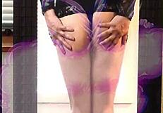 i'm dying over this sissy slut shemale in boots fishnets heels ripping clothes for anal finger ass worship and toys