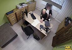 new car? 😏 blonde teen fingers pussy for loan agent in hidden cam casting interview at work 💦