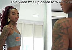 lara rouge's goth ebony ass gets bbc destroyed bareback with dirty talk and heels!