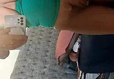 Stepdaughter masturbates by mirror as stepdad listens