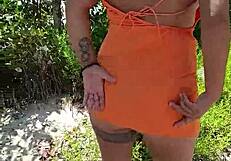 hey puta mexicana flash those natural tits and ass public then suck my cock outdoor?