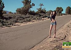 man ashton haze's horny public handjob rocks the desert