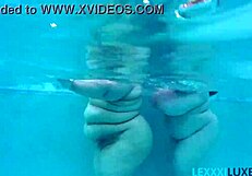 busty bbw lexxxi luxe and friend splash tits underwater pool play