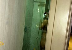 Salome Gil's sexy milf stepmom catches me spying and lets me cum all over her huge tits!