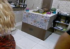Frustrated Latina Milf Fucks Machine While Hubby Games Outdoor Pov