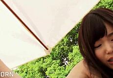 Does this sexy japanese teen's wet pussy creampie drip after poolside doggystyle and cowgirl riding?