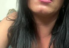 check out this blue lace tease on my mirror, still stained from all that squirting housewife action