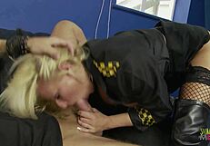 Car parking turns into blonde milf's wild cock sucking ride!