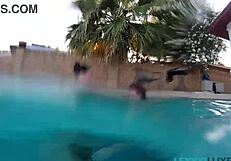 busty bbw lexxxi luxe and friend splash tits underwater pool play