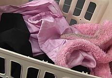 Lesbian big tits fight escalates to bent over strapon threesome pounding