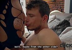 Cuck4k Tight Pussy Wife Swaps with Friend as Husband Watches