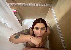 Latina with Big Natural Tits Fucked Hard in Shower by Monster Cock