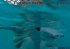 busty bbw lexxxi luxe and friend splash tits underwater pool play