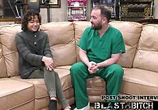 Doctor pounds Brooklyn Rossi's shaved pussy four times before cum blast POV