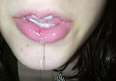 Babe's Wet Spit Fetish Drips High Def Saliva All Over In Closeup Tease!