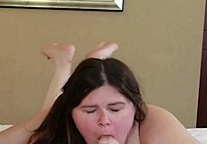 damn, this super sexy bbw with big natural tits deepthroats monster cock like a pro in compilation