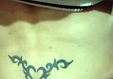 Natural ladyboy Shery strokes her hormonal lingerie bulge on camera