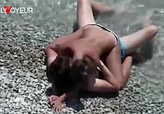 Beach Voyeur Couple Quick Cowgirl Fuck Ocean Waves Public Tan Lines