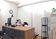 Bank Lady Boss Orgasms Wild with Naughty Subordinate at Work!