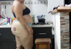 incredible kitchen fuck with my fat neighbor milf's big pussy