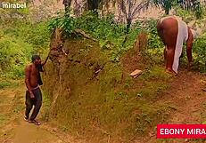 bbw ebony herbalist fucked hard by guy while picking herbs in forest