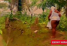 bbw ebony herbalist fucked hard by guy while picking herbs in forest