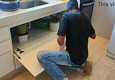 pregnant wife cheats with plumber's cum deep inside full red