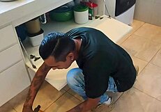 pregnant wife cheats with plumber's cum deep inside full red