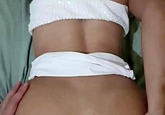 naughty girl dances transparent mini skirt then anal sits on young cock