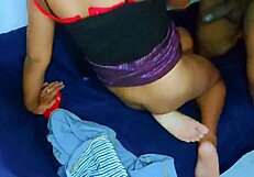Slutty Indian bhabhi bends over for movie theater creampie pounding