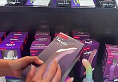 french babe pam tests huge suction dildo on big tits all day