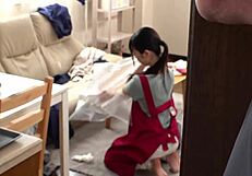 horny japanese babe begs to stop orgasming during piledriver creampie