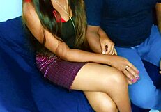 Slutty Indian bhabhi bends over for movie theater creampie pounding