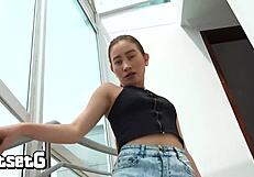 dom takes control in fake casting choking petite 18yo latina's throat and ass rough