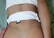 naughty girl dances transparent mini skirt then anal sits on young cock