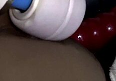 maxine rams huge dildo deep in her own ass